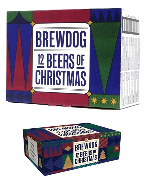 BrewDog 12 Beers of Christmas Presentset med Skotsk Öl 12 x 33 cl Burköl 3%–6,5%