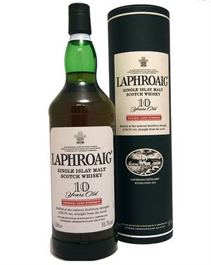 Laphroaig 10 år Fatstyrka 1 liter Old Version Single Islay Malt Whisky 55,7%