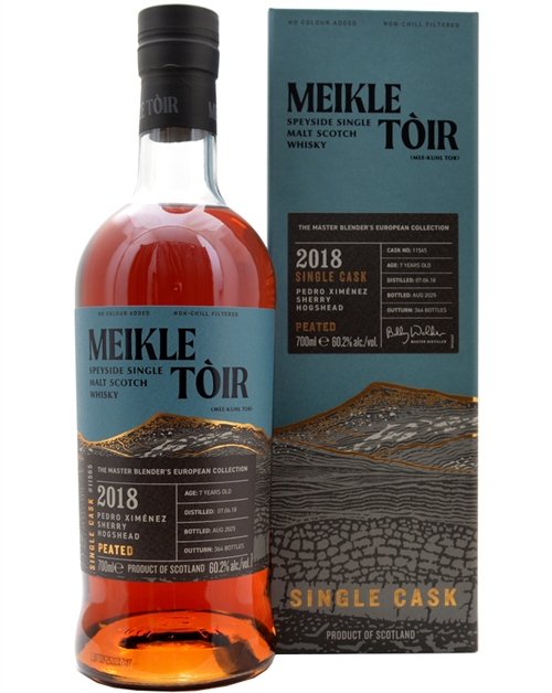 Meikle Toir 7 år 2018 Single Cask Peated Speyside Single Malt Scotch Whisky 70 cl 60,2%