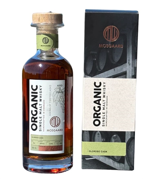 Mosgaard 7 år Oloroso Cask 7 Sister Casks Økologisk Single Malt Dansk Whisky 50 cl 59,2%