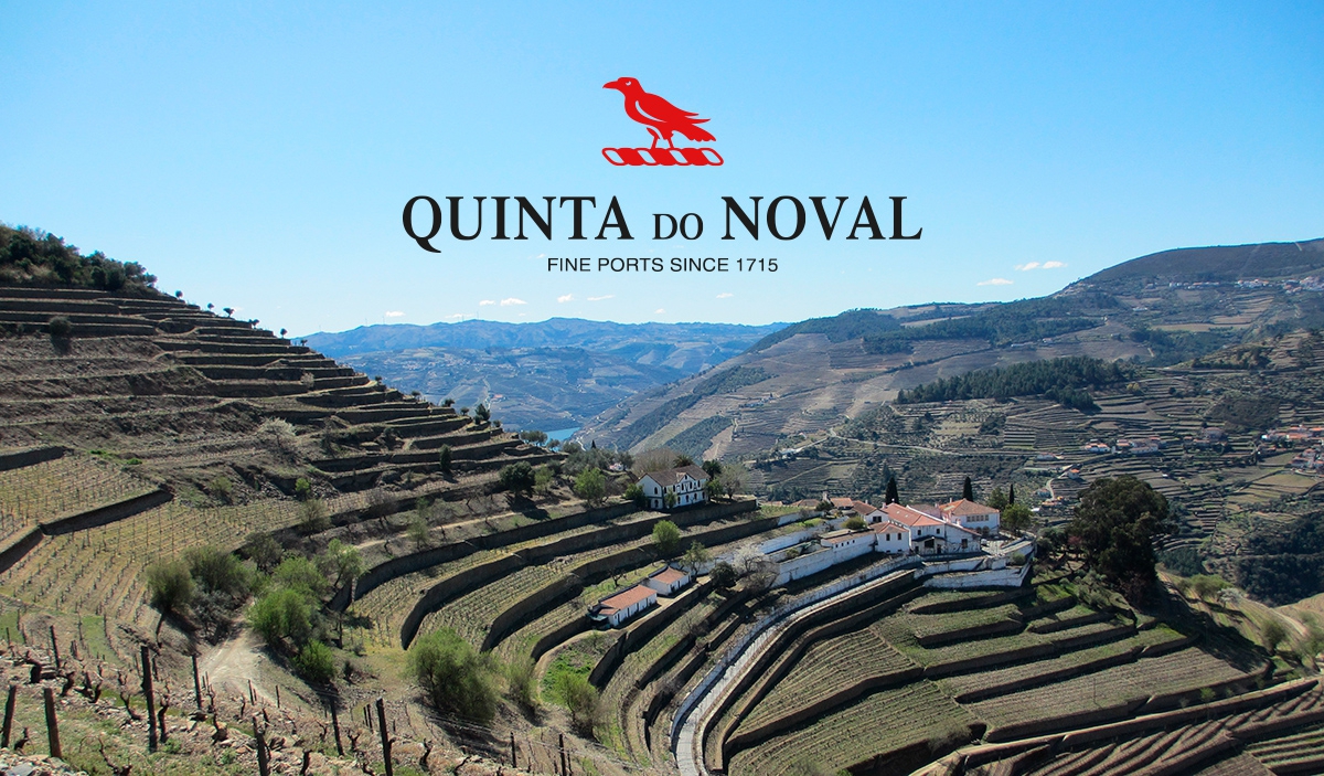 Quinta Do Noval portvinfält med logotyp