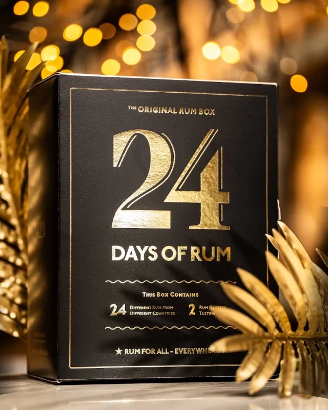 24 Days of Rum Black Edition asken med guldblad