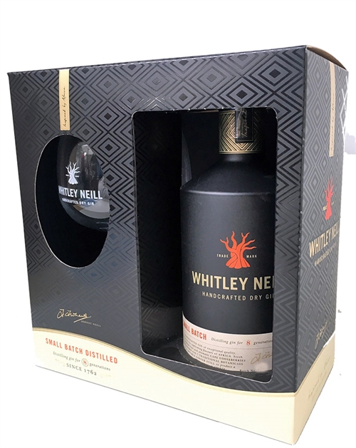 Whitley Neill Presentset med 1 glas Handgjord Dry Gin 70 cl 43%